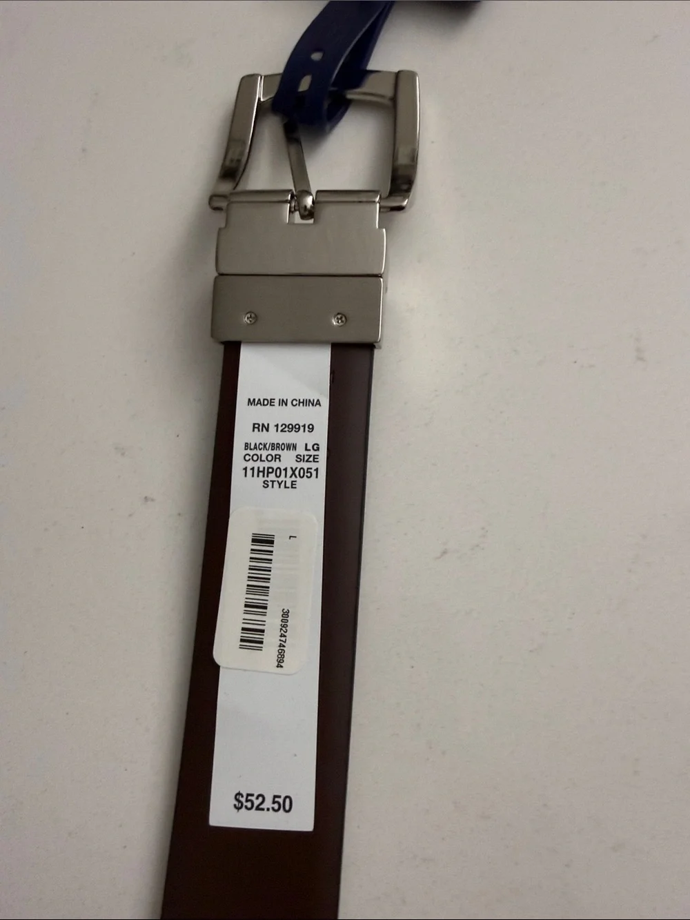 NWT Tommy Hilfiger Black Faux Leather Belt with Silver-Tone Buckle L 38-40